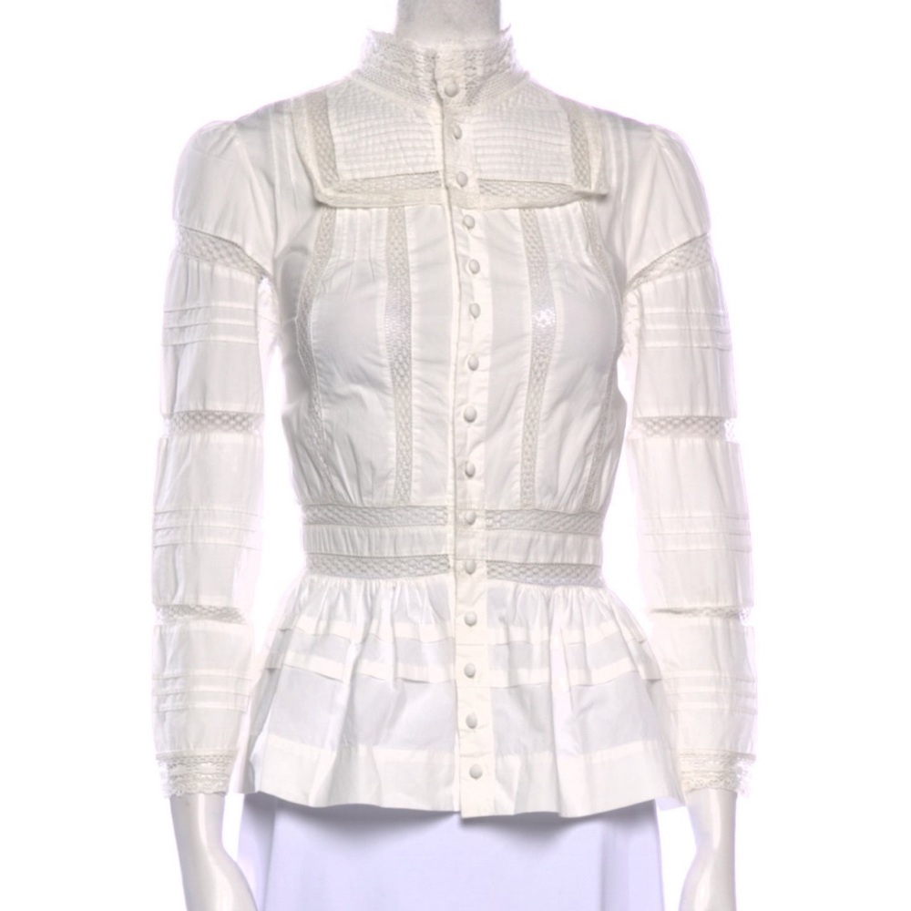 Maje Embroidered Poplin Blouse